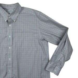 L.L. Bean Traditional Fit Tattersall Check Button Down Shirt 17-34 Preppy 262253